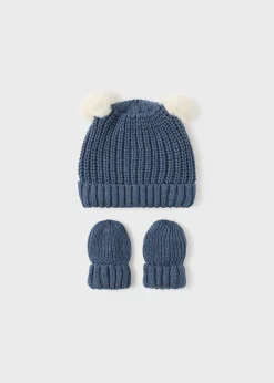 BOY Mayoral Newborn Knit Hat and Mittens Set