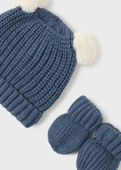 BOY Mayoral Newborn Knit Hat and Mittens Set