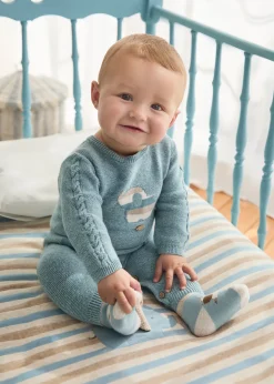 BOY Mayoral Newborn Knit One-Piece