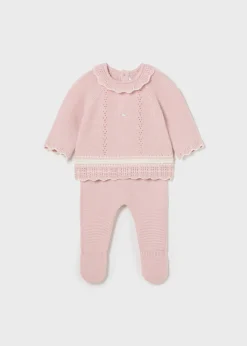Mayoral Newborn Knit Sweater and Footed Pant Set