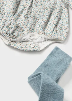 Mayoral Newborn Leggings and Floral Romper Set