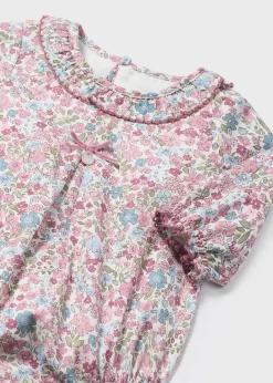 Mayoral Newborn Leggings and Floral Romper Set
