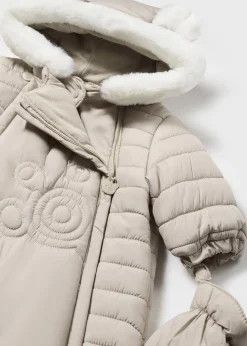 BOY Mayoral Newborn Microfiber Snowsuit