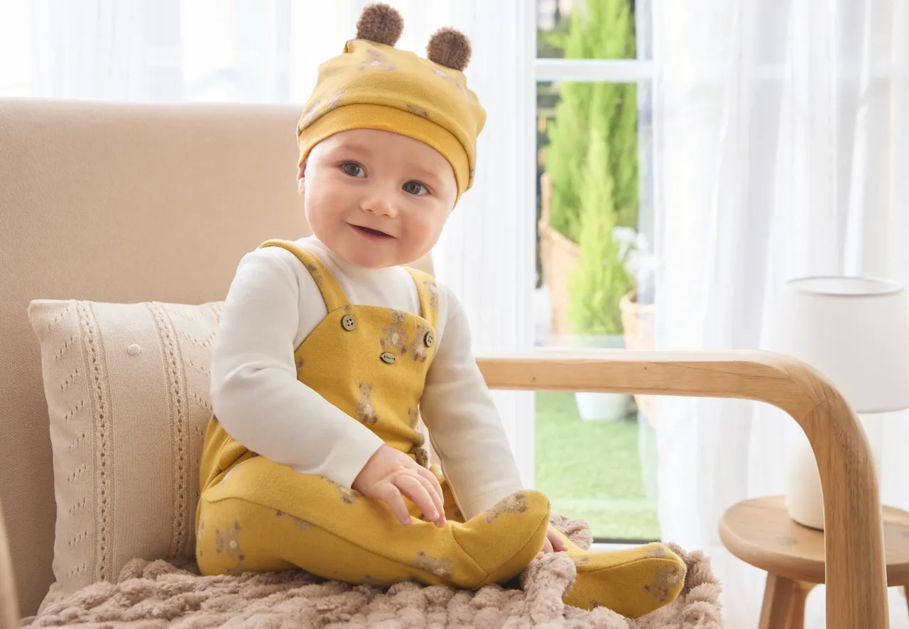 BOY Mayoral Newborn One-Piece and Hat with Ears