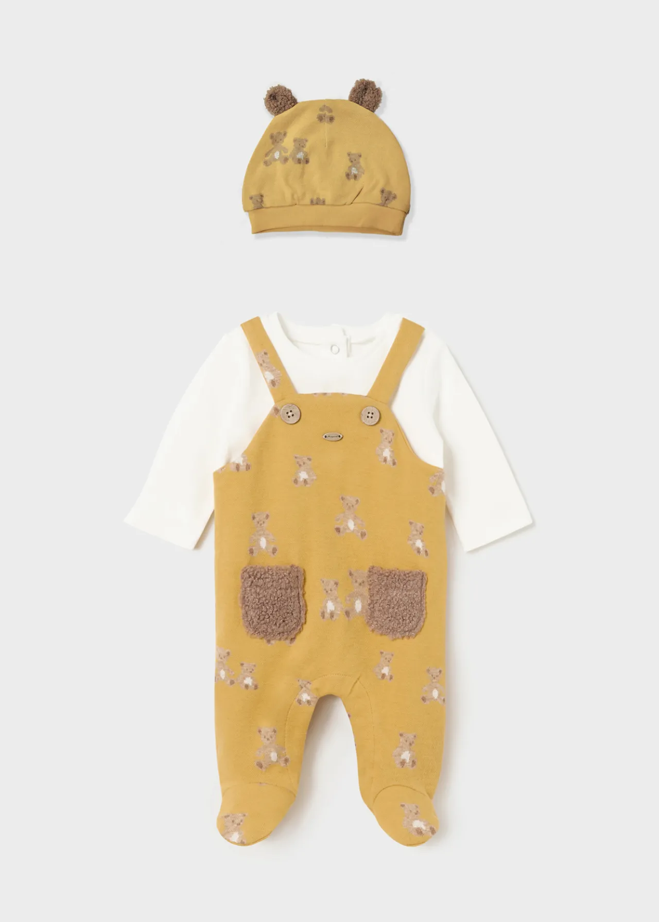BOY Mayoral Newborn One-Piece and Hat with Ears