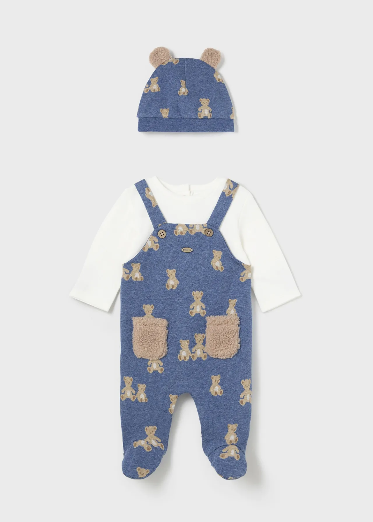 BOY Mayoral Newborn One-Piece and Hat with Ears