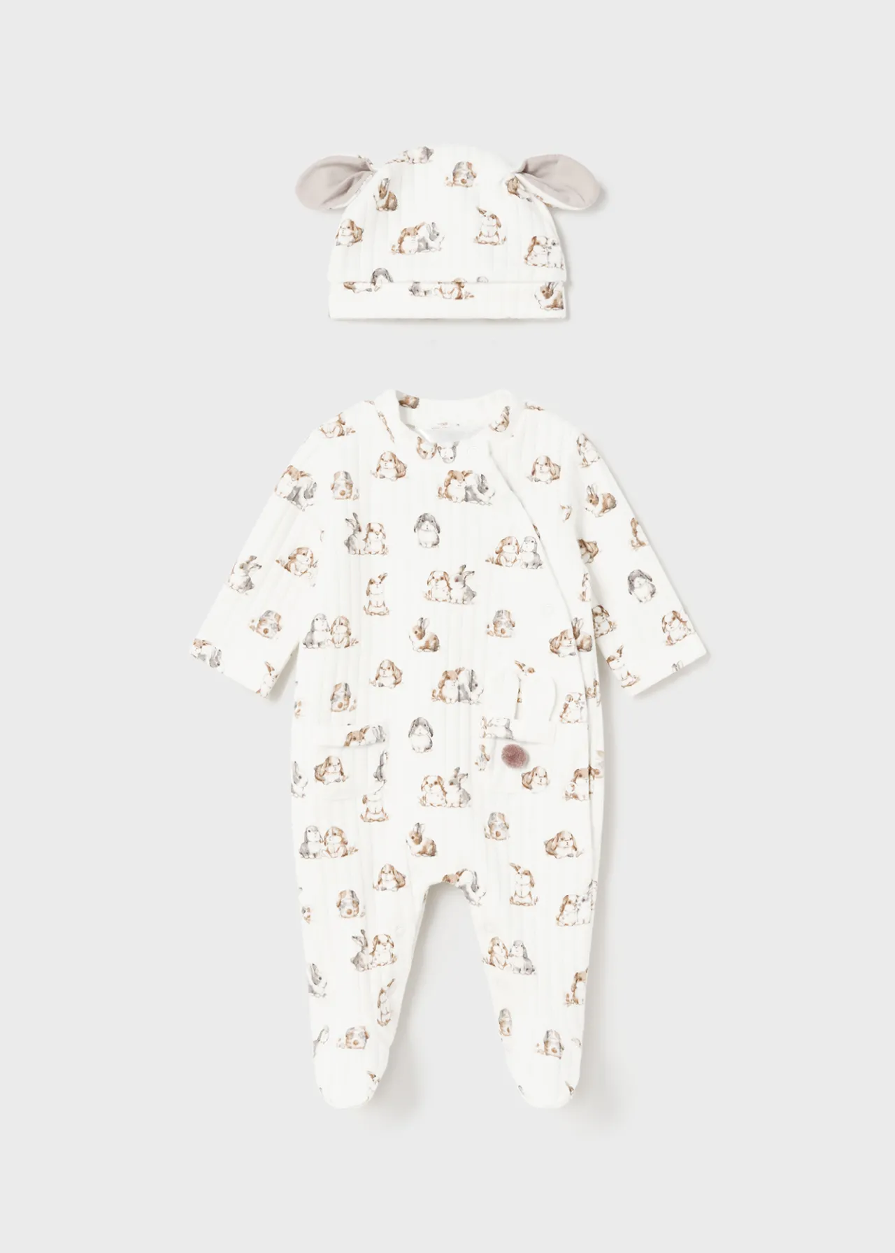 BOY Mayoral Newborn One-Piece with Hat
