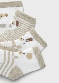 BOY Mayoral Newborn 4-Pack Animal Socks