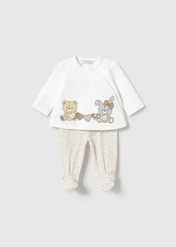 Mayoral Newborn Pants and Long Sleeve Print T-Shirt Set
