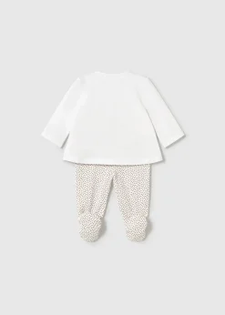 Mayoral Newborn Pants and Long Sleeve Print T-Shirt Set