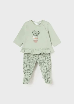 Mayoral Newborn Print Footed Pants and T-Shirt Set
