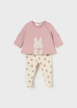 Mayoral Newborn Print Footed Pants and T-Shirt Set
