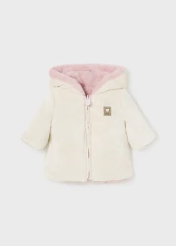 Mayoral Newborn Reversible Faux Fur Coat