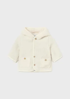 BOY Mayoral Newborn Reversible Faux Sheepskin Coat