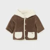 BOY Mayoral Newborn Reversible Faux Sheepskin Coat