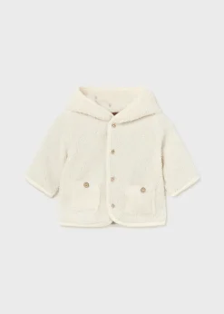 BOY Mayoral Newborn Reversible Faux Sheepskin Coat