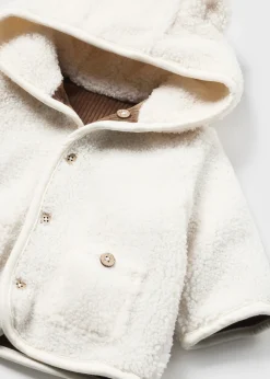 BOY Mayoral Newborn Reversible Faux Sheepskin Coat