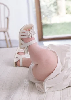 Mayoral Newborn Sandals with Flower