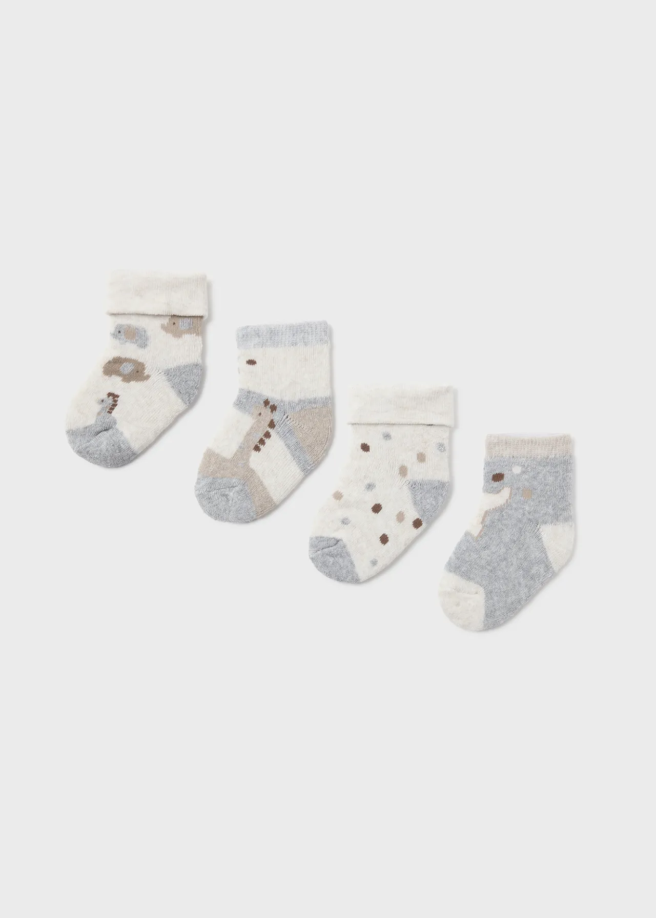 BOY Mayoral Newborn Set of 4 Animal Socks