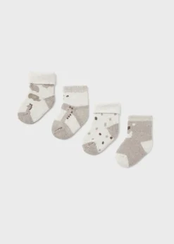 BOY Mayoral Newborn Set of 4 Animal Socks