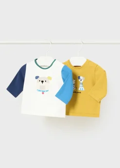 BOY Mayoral Newborn Set of 2 Print T-Shirts