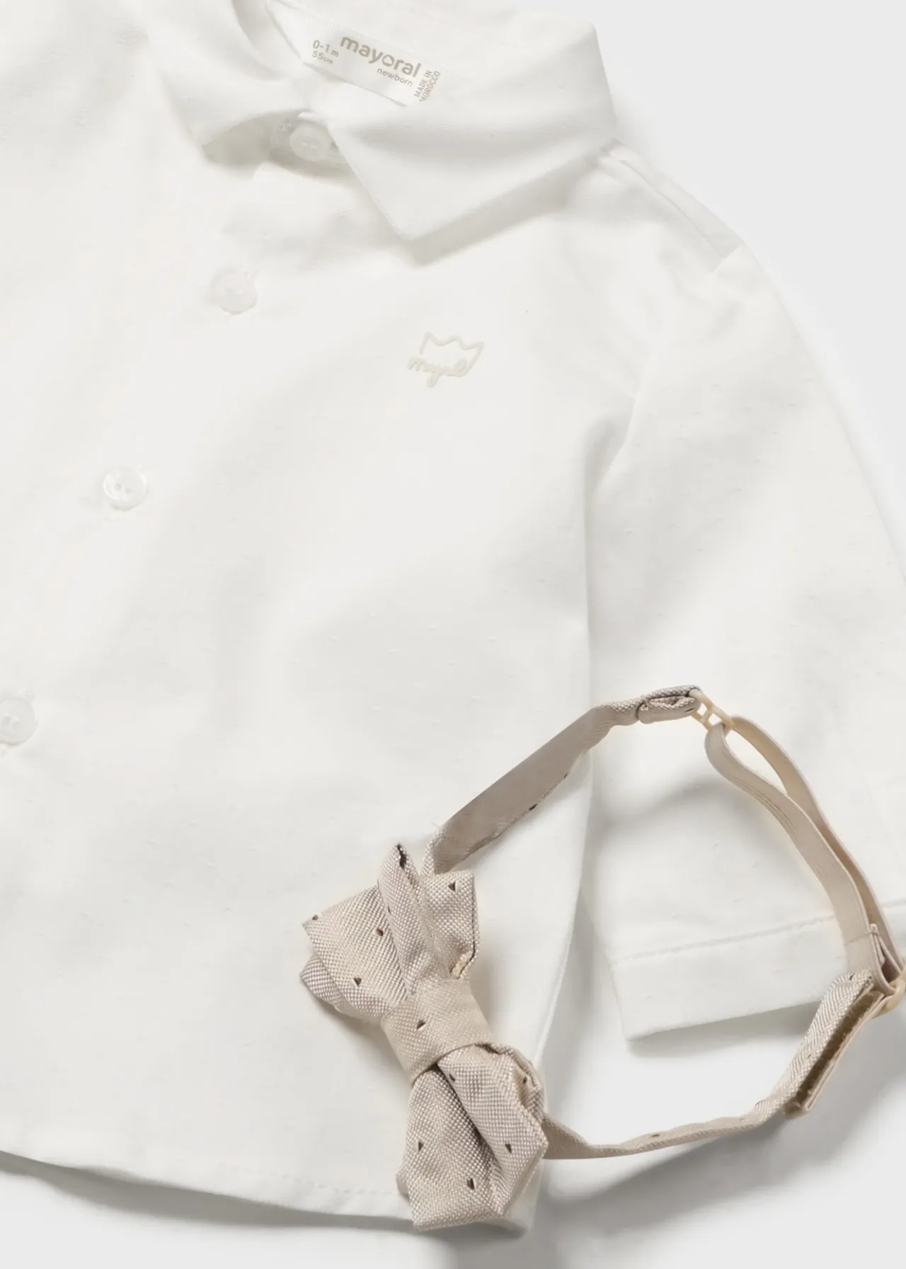BOY Mayoral Newborn Shirt with Bow Tie