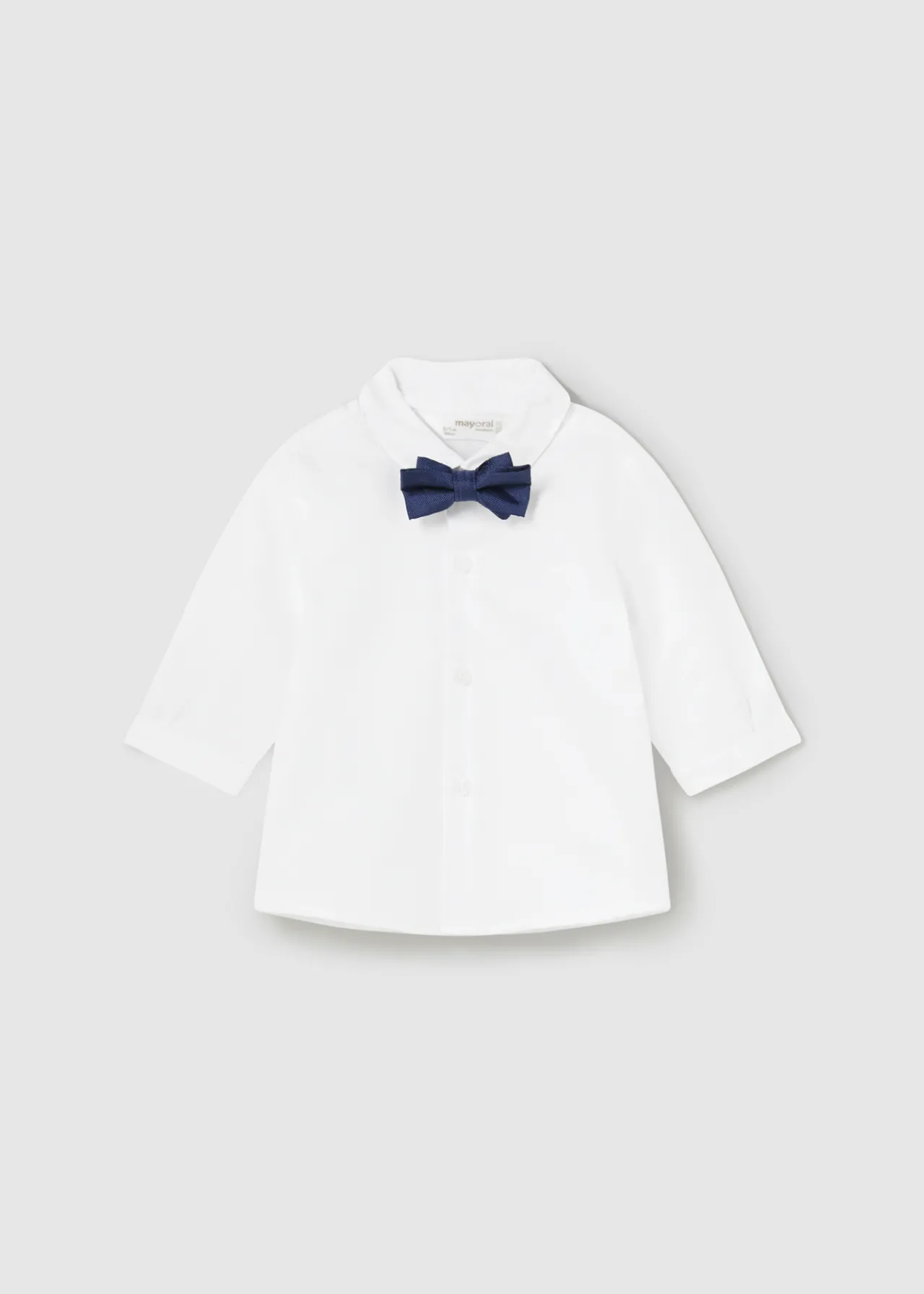 BOY Mayoral Newborn Shirt with Bow Tie