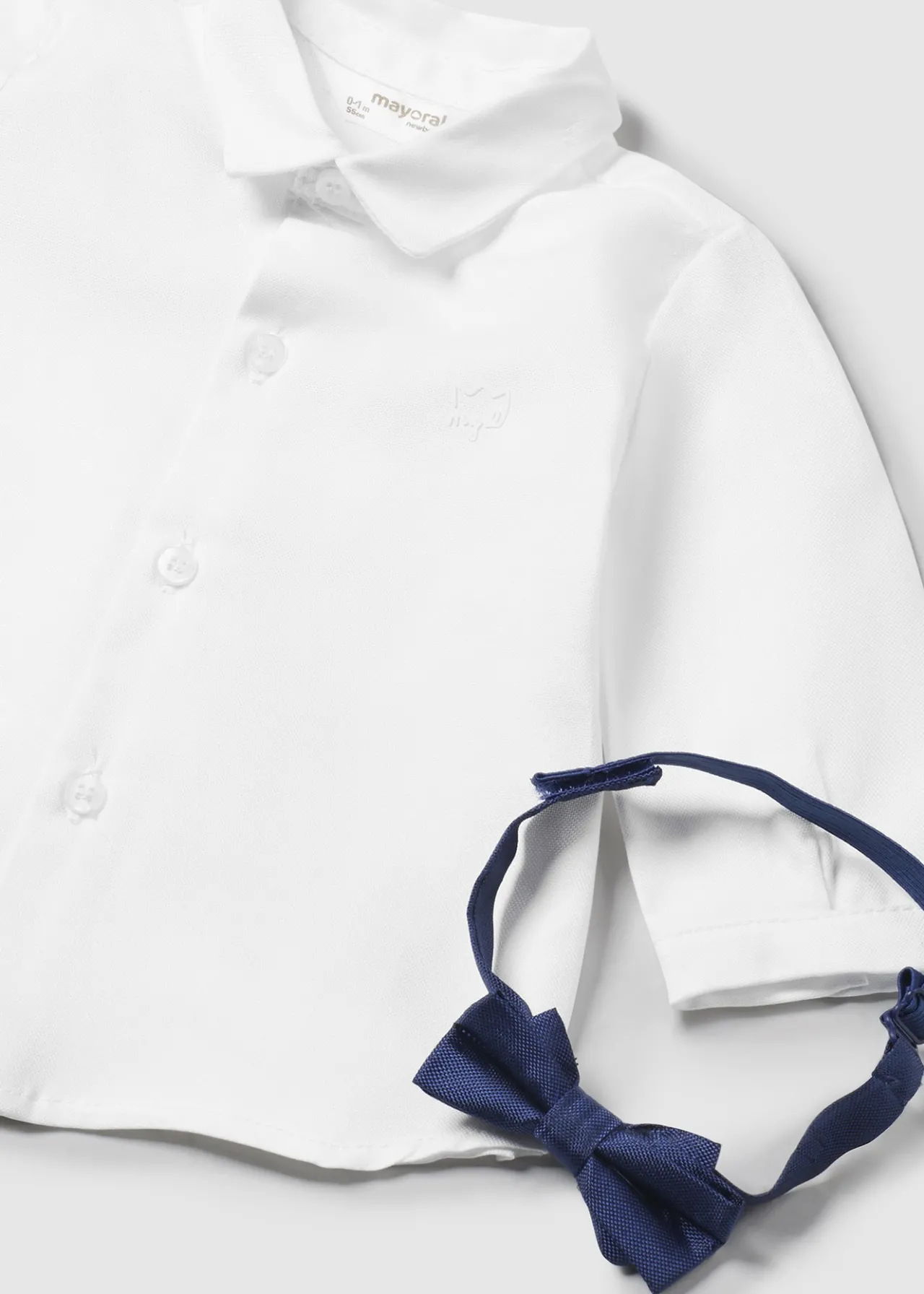BOY Mayoral Newborn Shirt with Bow Tie