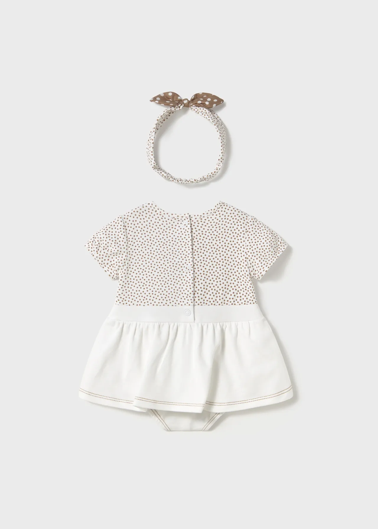 Mayoral Newborn Simulated Dungaree Romper with Headband
