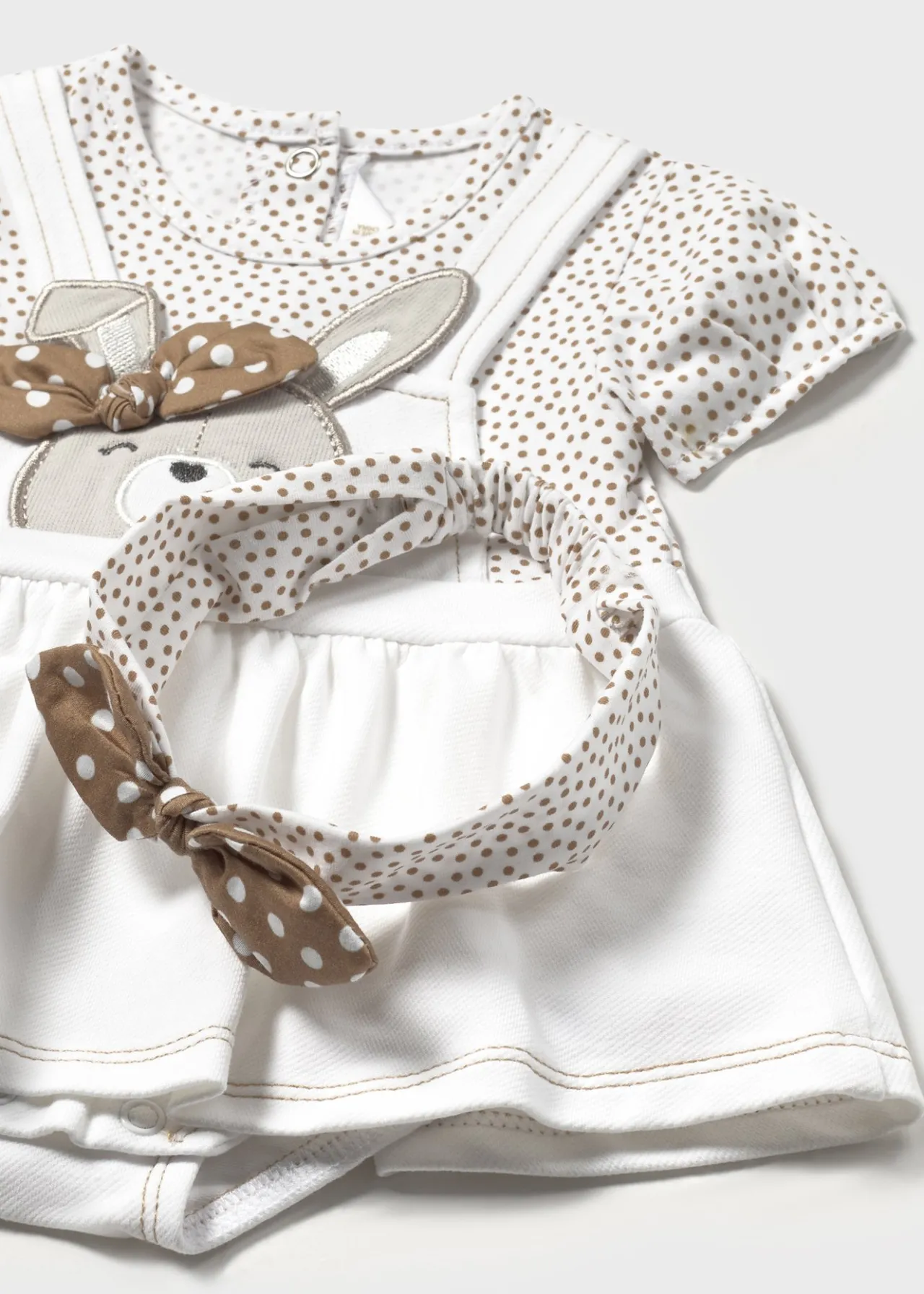 Mayoral Newborn Simulated Dungaree Romper with Headband