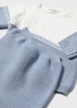 BOY Mayoral Newborn Striped Sweater and Footed Pant Set