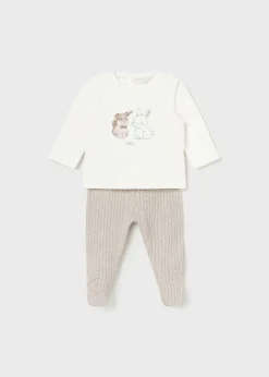 BOY Mayoral Newborn Sweater and Footed Pant Set