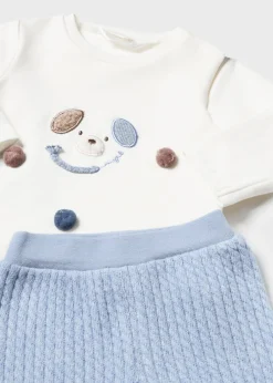 BOY Mayoral Newborn Sweater and Footed Pant Set