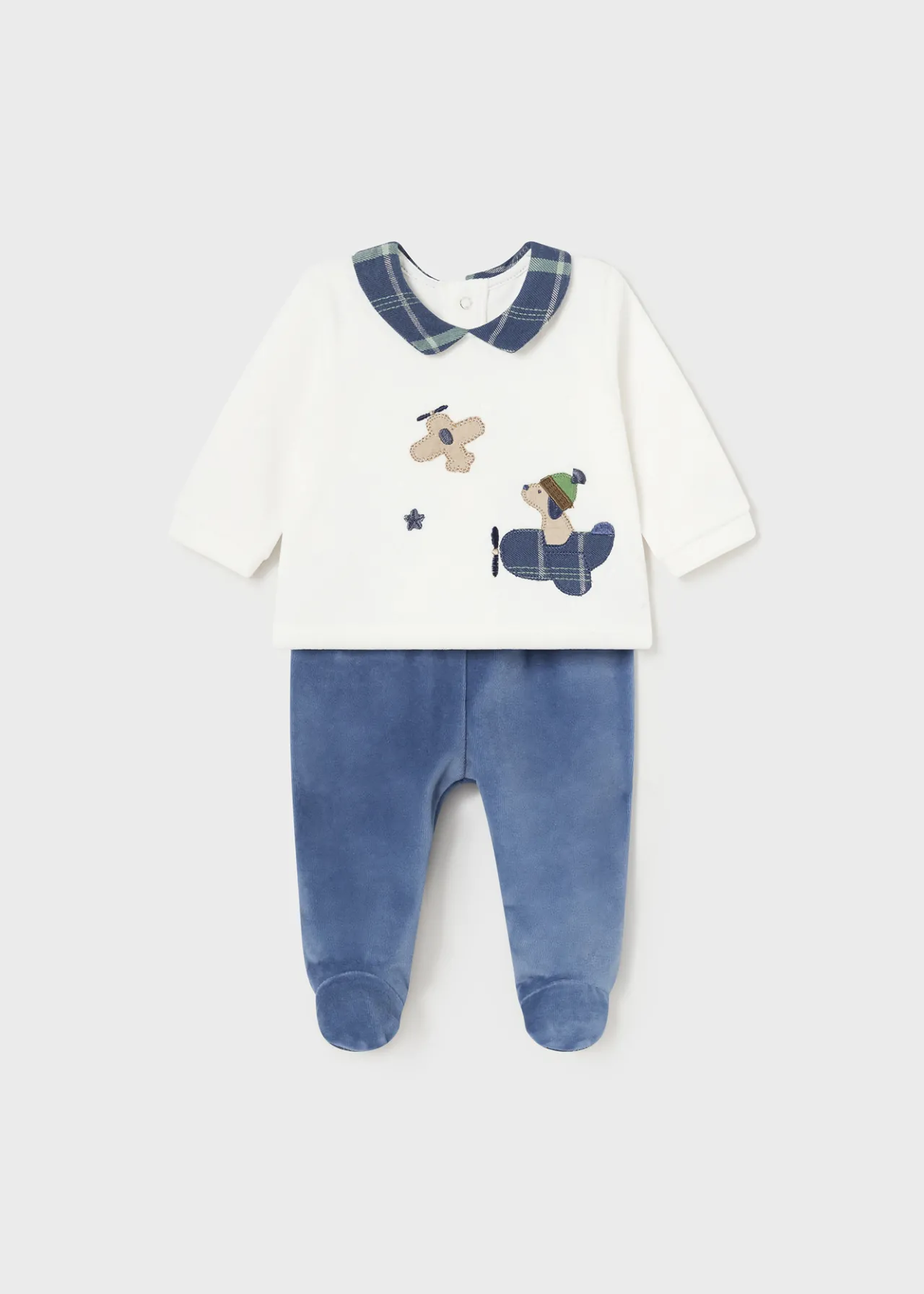 BOY Mayoral Newborn Sweater and Footed Pant Set