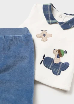 BOY Mayoral Newborn Sweater and Footed Pant Set