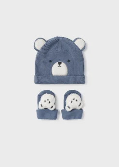 BOY Mayoral Newborn Teddy Hat and Socks Set