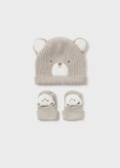 BOY Mayoral Newborn Teddy Hat and Socks Set