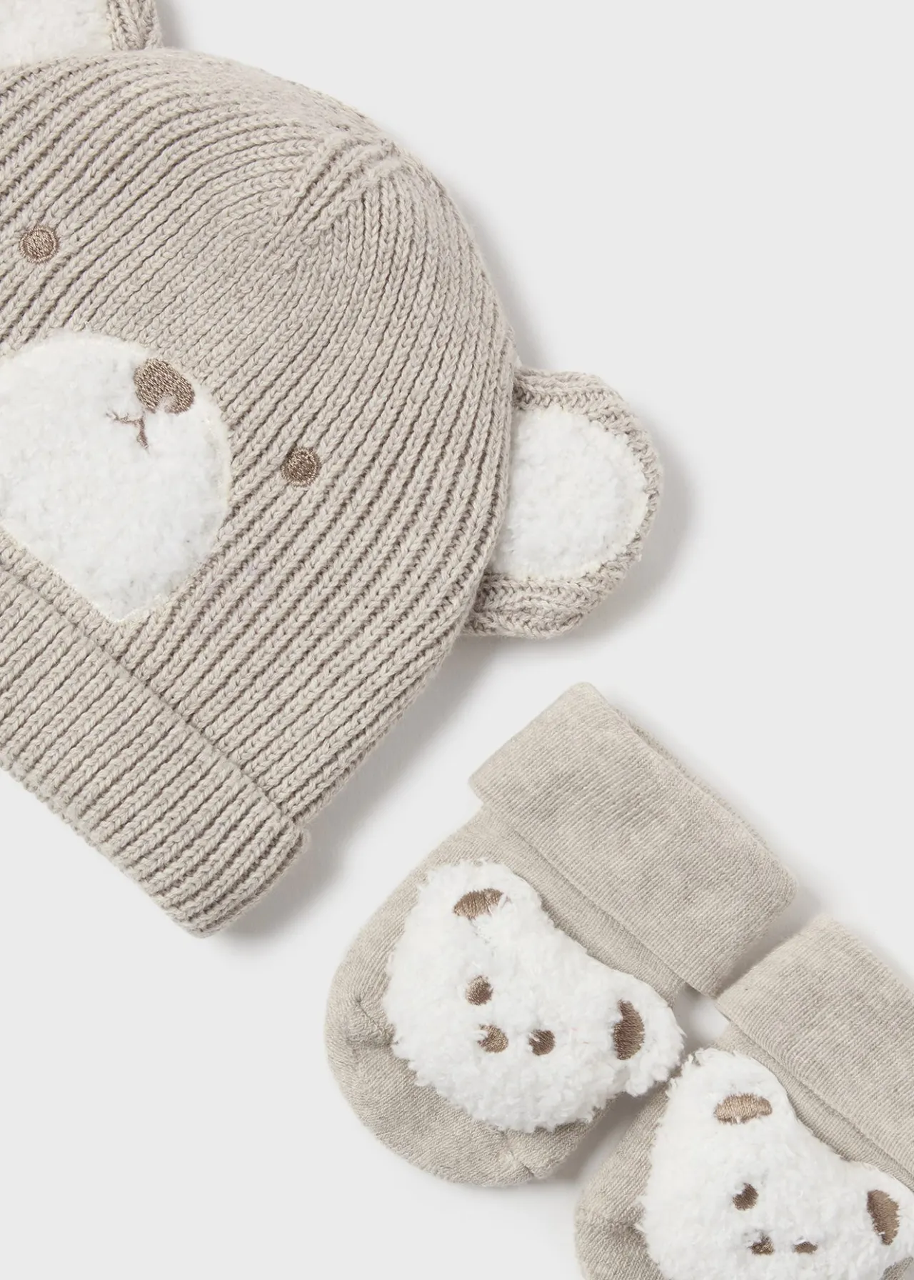 BOY Mayoral Newborn Teddy Hat and Socks Set