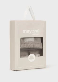 BOY Mayoral Newborn Teddy Hat and Socks Set