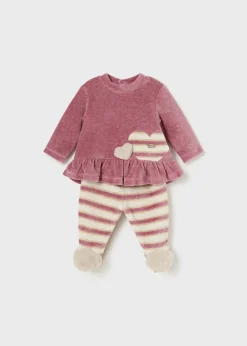 Mayoral Newborn T-Shirt and Striped Pants Set