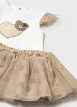 Mayoral Newborn Tulle Skirt and T-Shirt Set