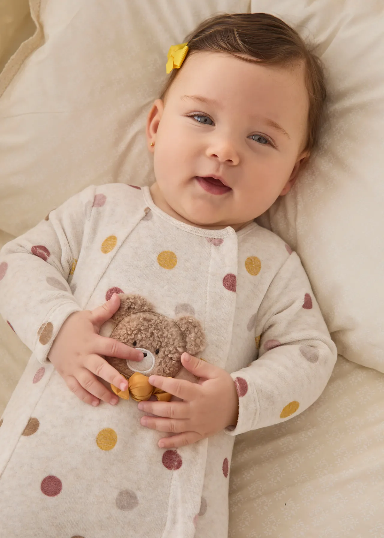 Mayoral Newborn Velour One-Piece with Collar