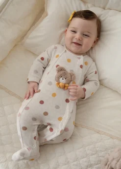 Mayoral Newborn Velour One-Piece with Collar