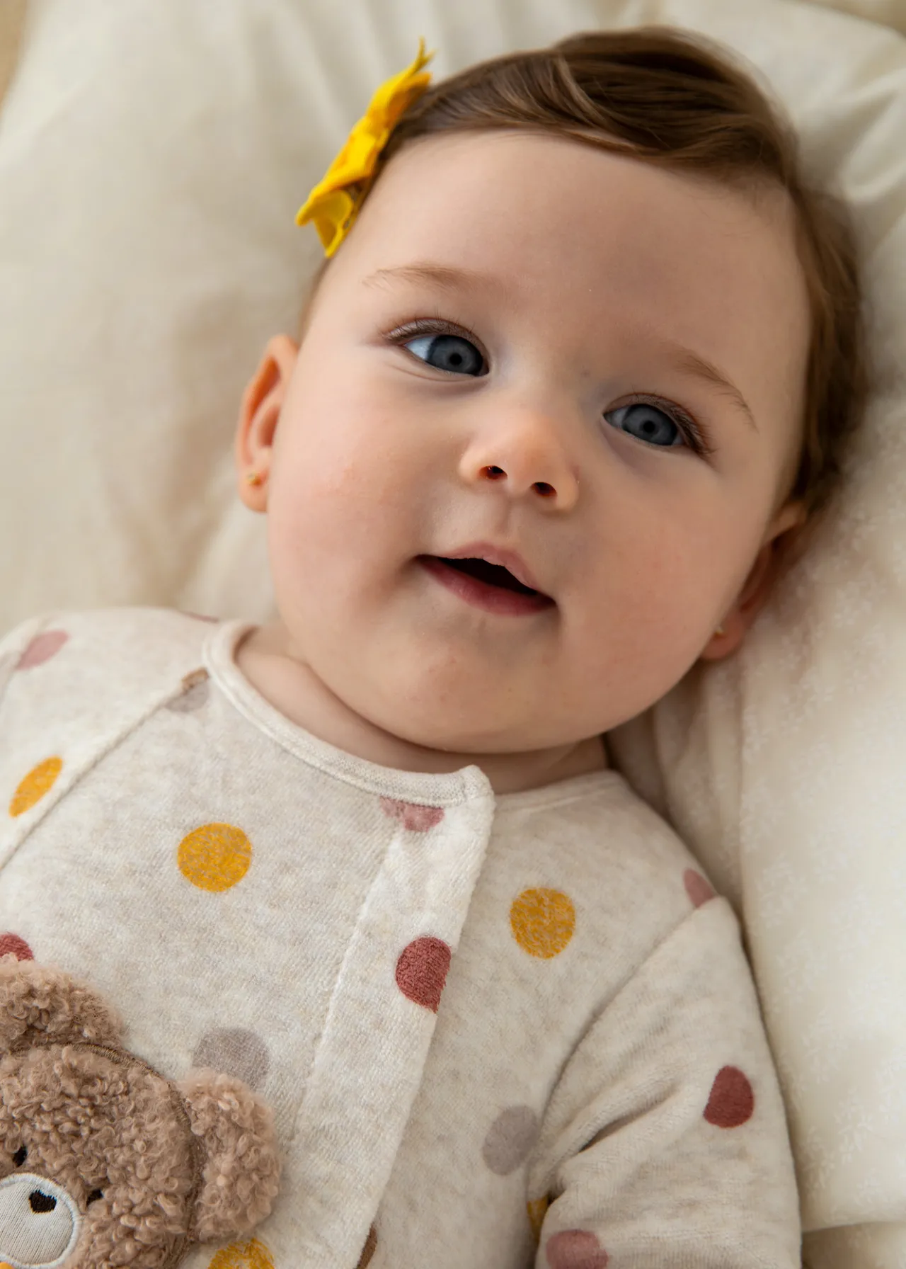 Mayoral Newborn Velour One-Piece with Collar