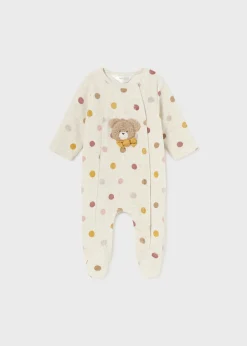 Mayoral Newborn Velour One-Piece with Collar