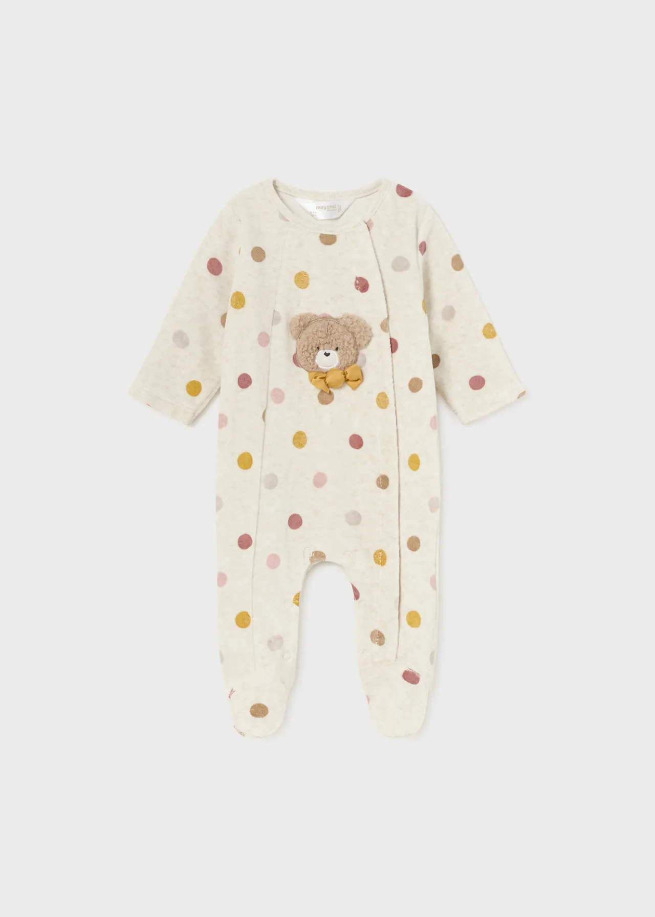 Mayoral Newborn Velour One-Piece with Collar