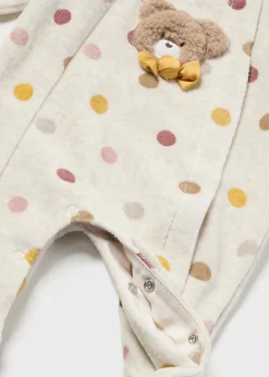 Mayoral Newborn Velour One-Piece with Collar